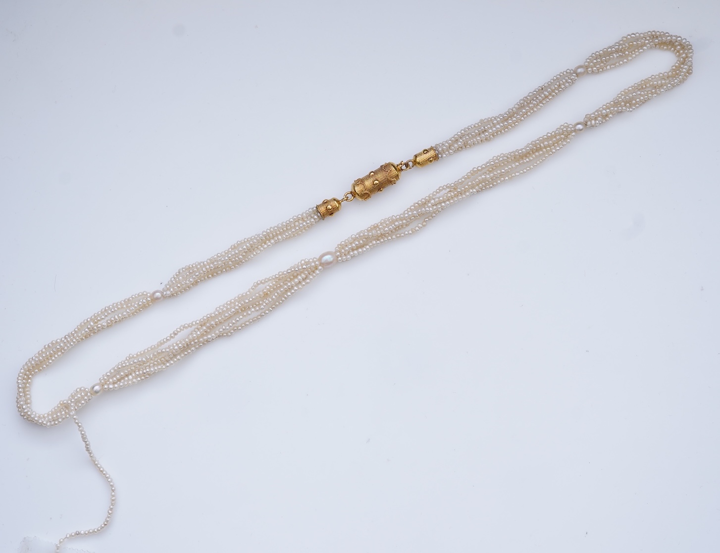 A seed pearl necklace, mid 19th century